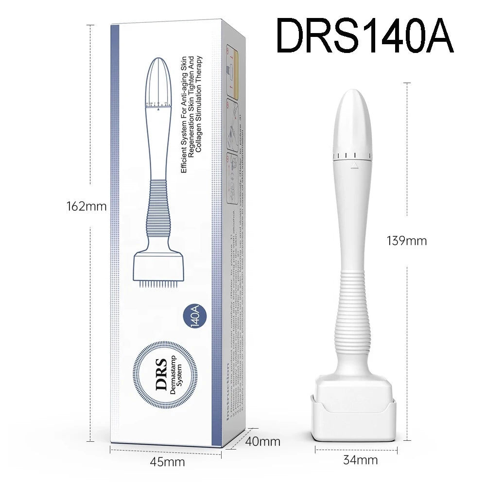 DRS140A Derma Stamp Microneedle 140A Adjustable Micro Needles Roller Beauty Skin Care Tool for Hair Face  Scalp  Beard 0.2mm