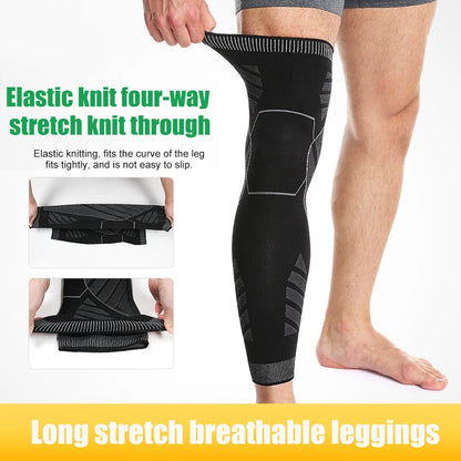 BraceTop 1 PC Full Leg Sleeves Long Compression Leg Sleeve Knee Sleeves Protect Leg, for Man Women Basketball, Arthritis Cycling