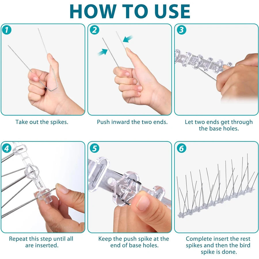 Bird Spikes Repellent Supplies Scarecaper Pigeons Animal Repeller Deterrent Amazes Birds Anti Outdoor Pest Control Products Home
