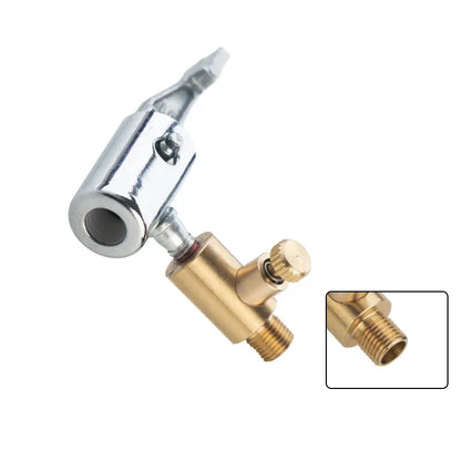 HOMEFISH American Thread Brass Air Pump Adapter, Quick Clip Air Chuck with Pressure Release for Tire Inflation