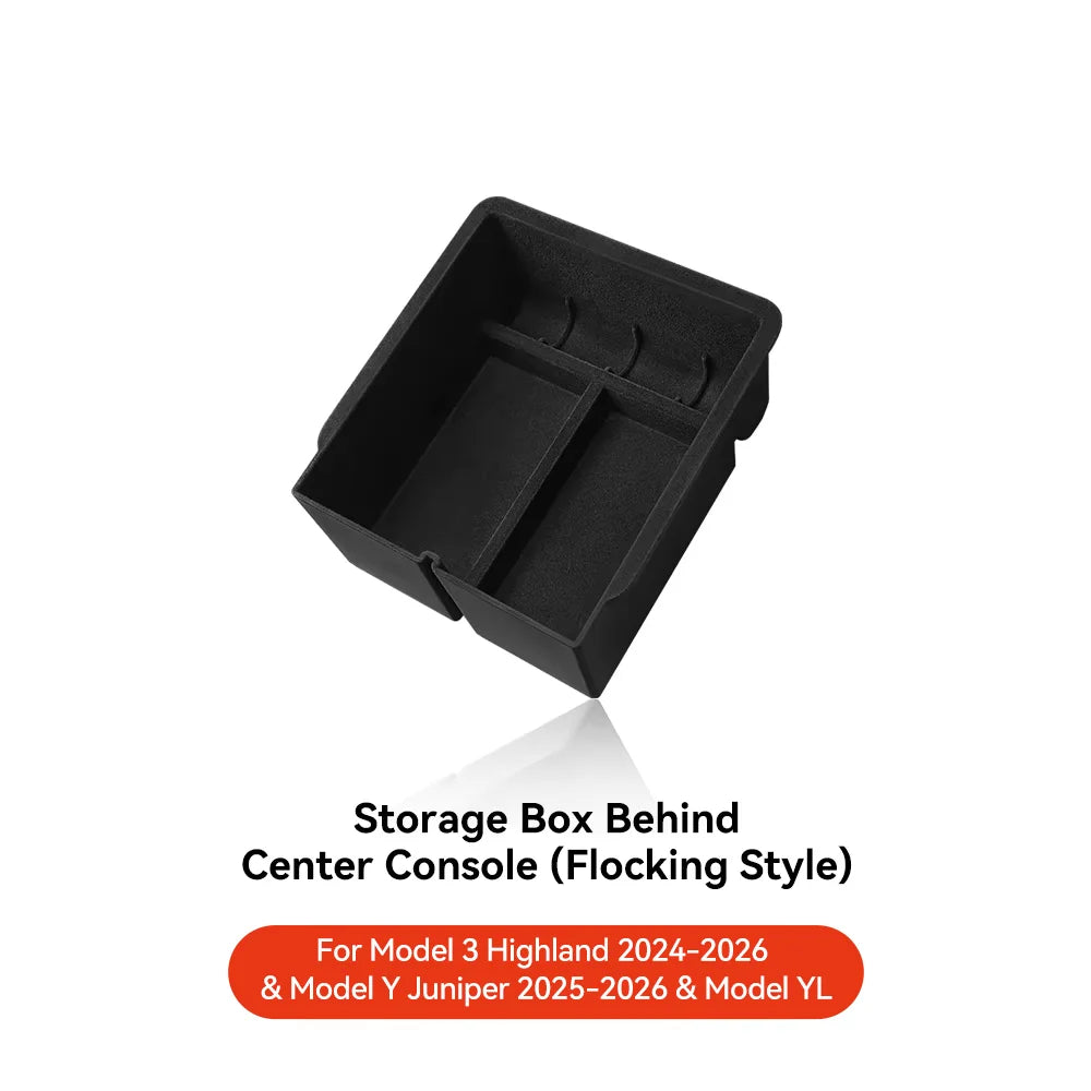 YZ For Tesla Model 3 Highland 2024 Model Y Juniper 2025 Storage Box Center Armrest Hidden Box Cup Holder Organizer Accessories