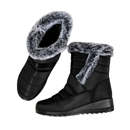 Waterproof Women's Winter Snow Boots 2024 – Warm Faux Fur Ankle Boots, Thick Plush, Non-Slip Cotton Boots for Women