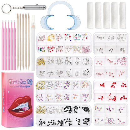 1 Set Professional Tooth Gem Kit Diy Love Horse Eye Crystals Jewelry Kit Teeth Gems Kit Tooth Gems For Teeth Jewelry Starter