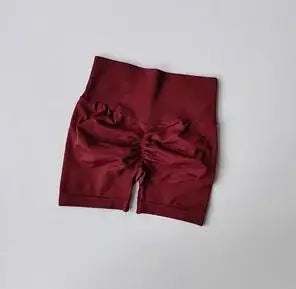 women's high-waisted hip-enhancing sport shorts, with waist shaping, slimming effect, quick-drying hip, three-point fit leggings