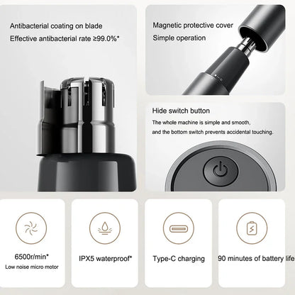 Xiaomi Mijia Electric Nose Hair Trimmer Portable Nose Ears Hair Eyebrow Trimmer  for Men Rechargeable Painless Clipper
