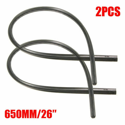 2Pcs 26‘’ Silicone Wiper Blade Frameless For Auto Car Bus Windshield Fits Most Cars/buses/vans/lorries/trucks