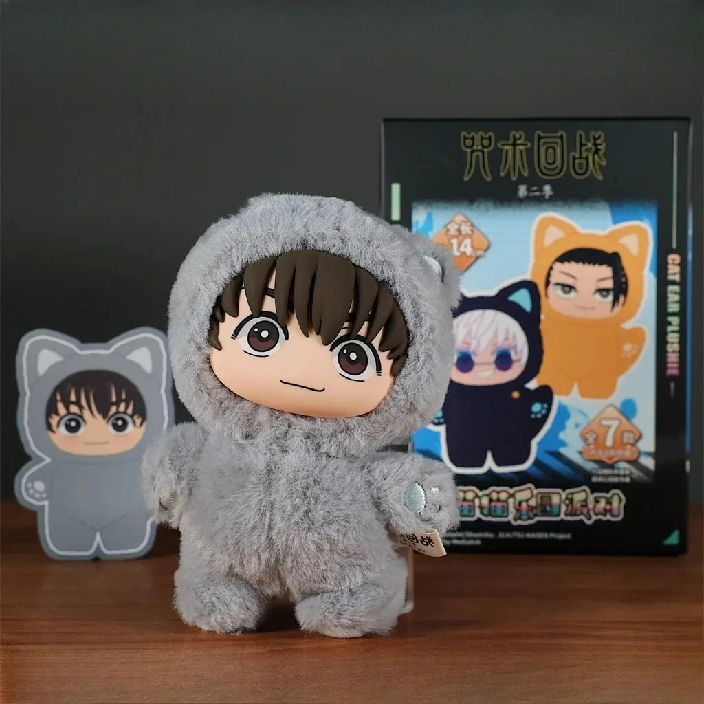 HOT Jujutsu Kaisen S2 Cat Park Party Gojo Toji Fushiguro Geto Suguru Blind Box Plush Bag Charm Collectible Model  Christmas Gift
