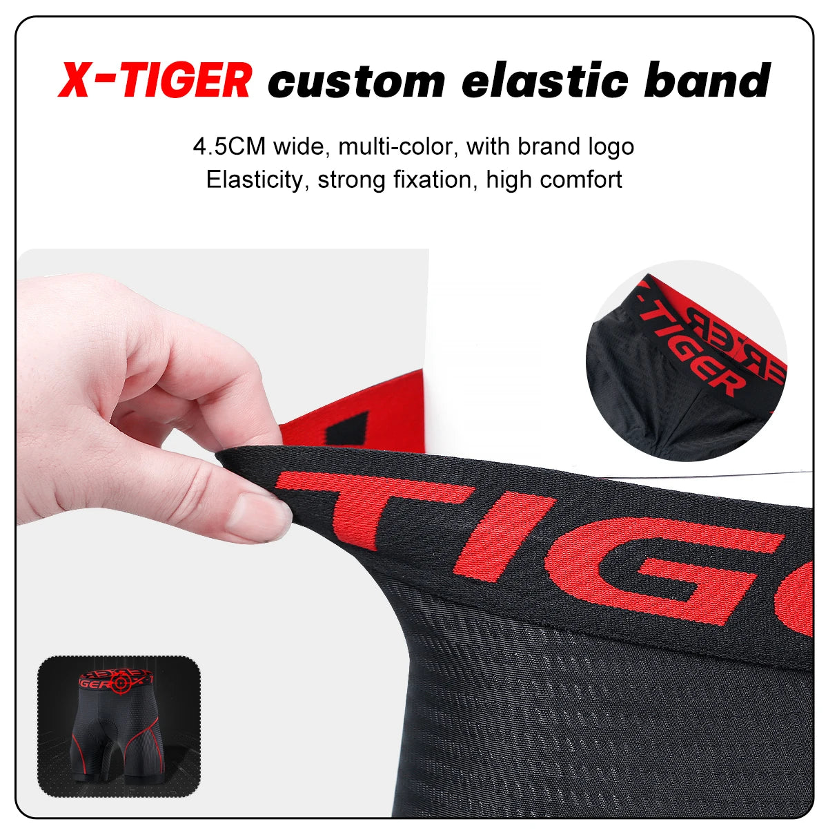 X-TIGER Cycling Shorts Breathable Mesh Cycling Underwear Gel Pad Shockproof MTB Bike Shorts Bicycle Underwear