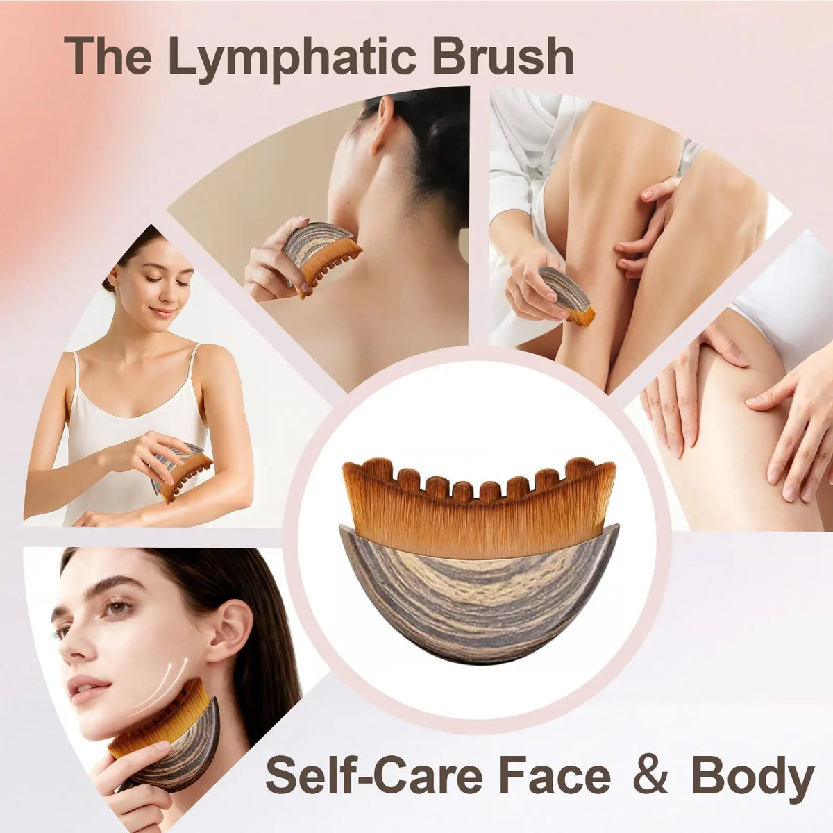 Lymphatic Contour Face Brush, Lymphatic Drainage Brush for Face, Chin & Neck. Features a Newly Upgraded Ergonomic Design