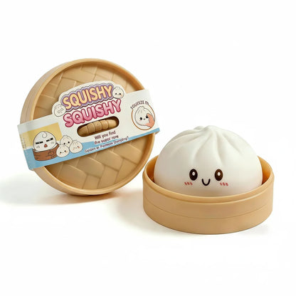Giant Squishies Dumpling Bun Toy, Slow Rising Glitter Dumpling Stress Ball, Stress Relief Fidget Toy for Home Office Travel toys