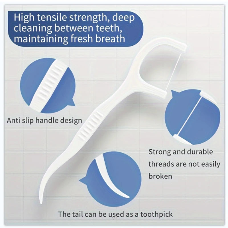 30/50/150/300/600PCS ultra-fine disposable smooth dental floss, household toothpick