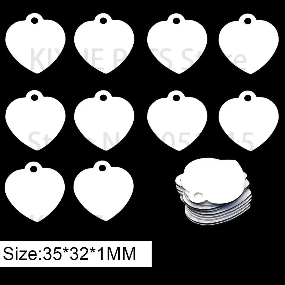 20Pcs Wholesale Personalized Pet ID Nameplate  Heat Transfer Aluminum Blank Hang Tag Customized Key Ring Accessories Pendant