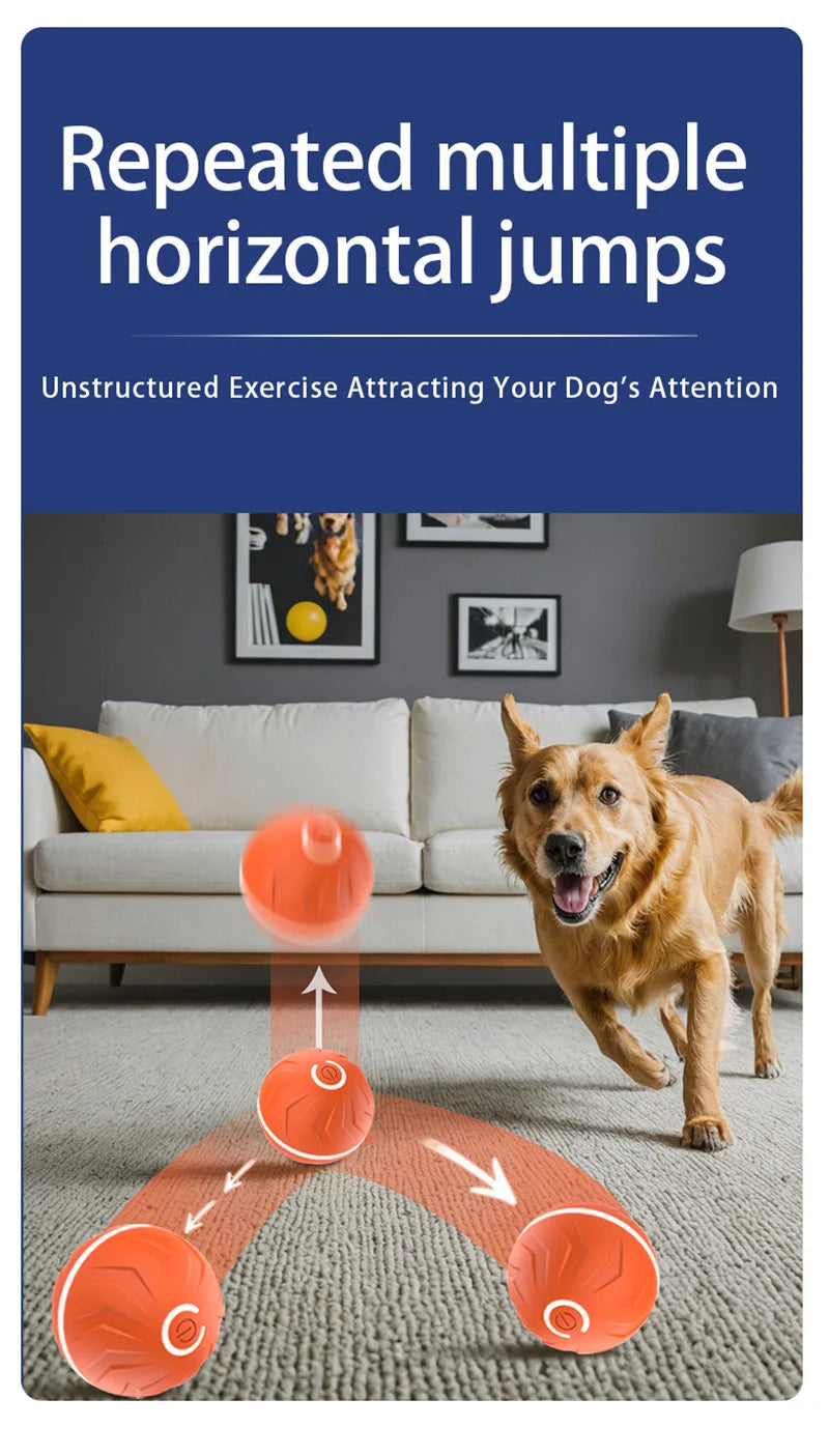 Smart Gravity Bounce Ball Dog Toy Ball Pet Toy Ball Random Jumping and Rolling Battery Life 4 Hours Large Small Dog Toy