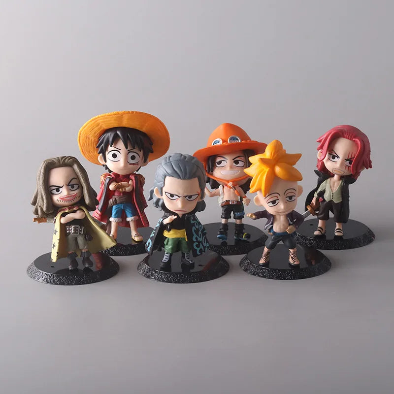 8pcs/set ONE PIECE Luffy Zoro Ace Sabo Shanks Nami Yamato Law Action Figure Collection Anime Model Doll Toys Ornament