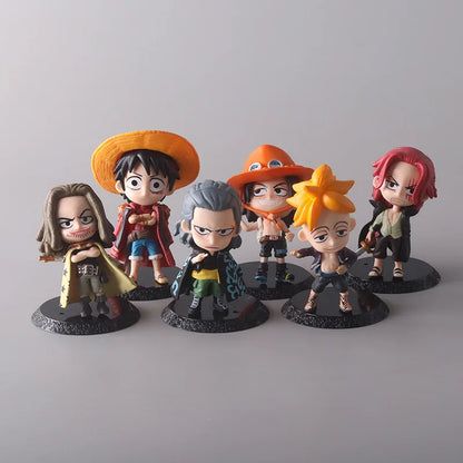 8pcs/set ONE PIECE Luffy Zoro Ace Sabo Shanks Nami Yamato Law Action Figure Collection Anime Model Doll Toys Ornament