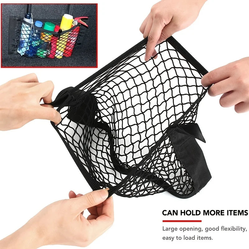Universal Car Storage Bag Double Mesh Trunk Storage Net Car Built-in Storage Bag Car Fixed Net Anti-Slip