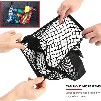 Universal Car Storage Bag Double Mesh Trunk Storage Net Car Built-in Storage Bag Car Fixed Net Anti-Slip
