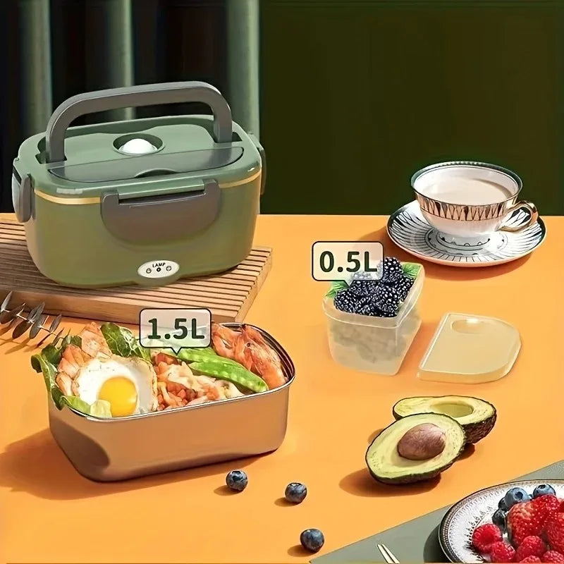 Portable Electric Food Warmer Lunch Box 1.5L 60W - Leak Proof Food Heater for Car, Home, Office & Travel
