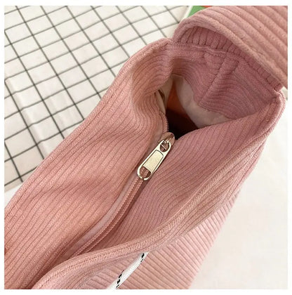Niche Design Handbag Star Female Student Large Capacity Commuting Tote Corduroy Shoulder Crossbody Bag 2023 New