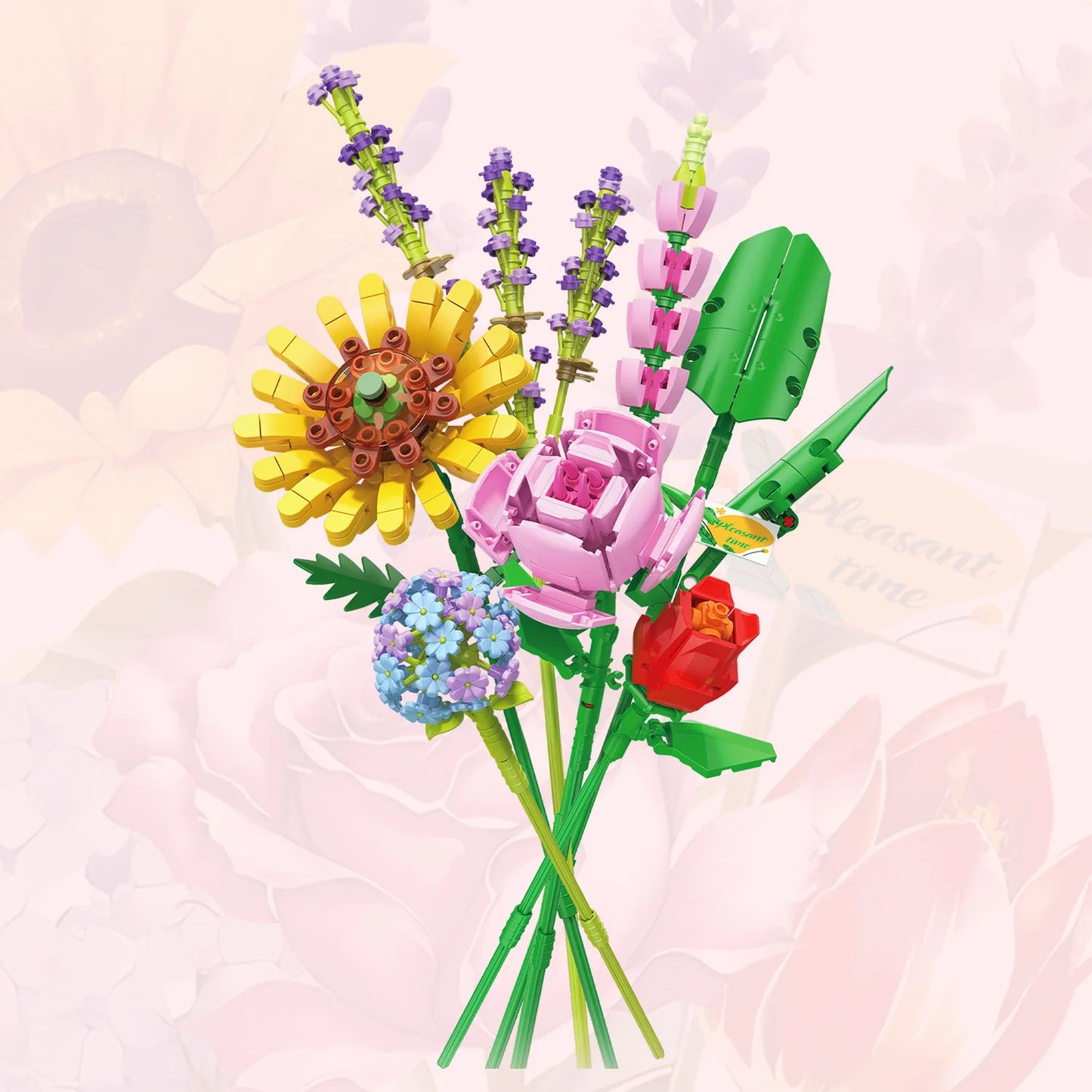 KNEW BUILT Mini Flower Bouquet 3D Model Building Blocks Ideal Holiday Gift for Girls or Versatile Decoration Kids Toys