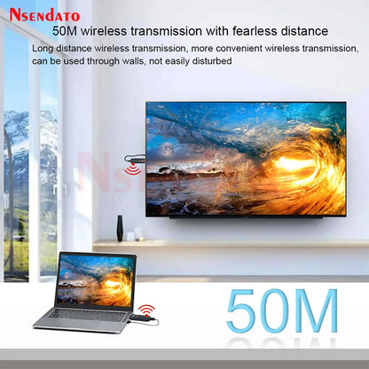 50M 1080P Wireless HDMI Video Audio Transmitter Receiver Extender 5.8G HDMI Wireless TV Stick Display Dongle For Monitor TV Box