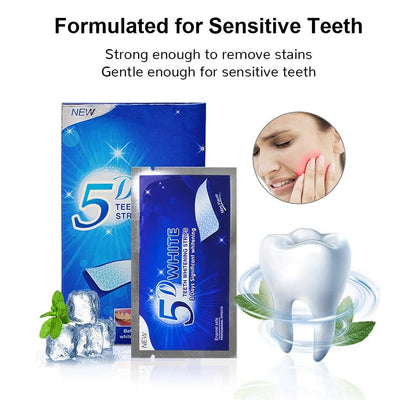 5D White Teeth Whitening Strip Whitening Gel Whiter Strip Removing Smoking Coffee Stain Effective Home Use Tooth Whitening Kit