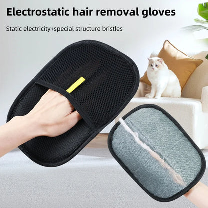 1/2pcs New Pet Grooming Gloves Static Dedusting Brush Pet Hair Remover Brush Removing Dog Cat Hair From Sofa Carpet Clothes