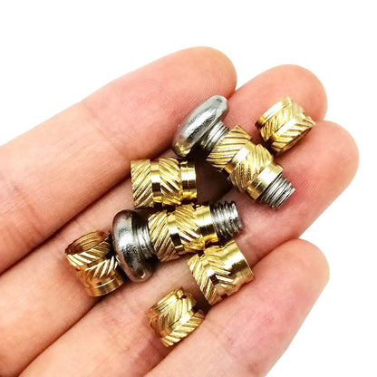M1.4 M1.6 M2 M2.5 M3 M4 M5M6 Brass Copper Twill Knurled Thread Hot Heat Melt Injection 3D Print Embed Insert Nut Screw Kit Set