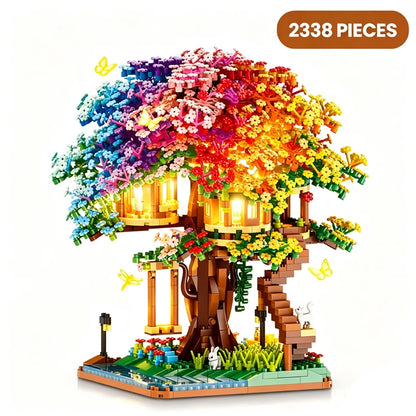 Cherry Bonsai Tree Building Blocks Set DIY Sakura Blossom Plants Bricks with Light Treehouse Model Romantic Gift for Girlfriend