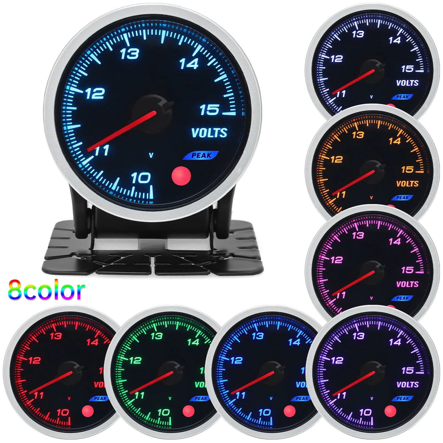 Universal Auto 12V 52mm 8 Color Racing Car Oil Pressure Water Oil Temp EGT Exhaust Temp Turbo Boost Tachometer Gauge Meter
