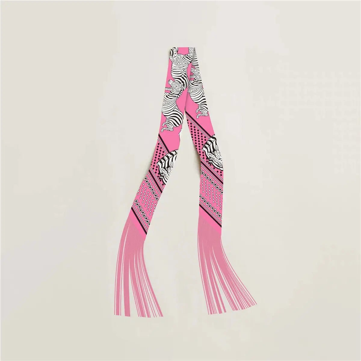 130x5cm Tassel Cashew Print Scarf Women's All-season Twill Silk Decorative Ribbon Multi-purpose Bag Hair Tie Belt Scarf