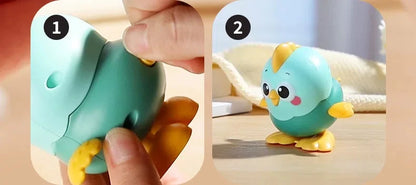 Clockwork toy chick on chain can walk cute animals