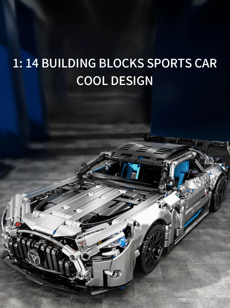 1466 PCS Racing Car Building Blocks Set, 1:14 Scale Sports Vehicle Model Kit for Adults, Toys for Boys Birthday Gifts