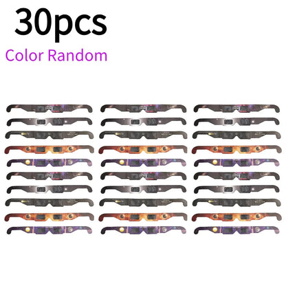 Wholesale 30pcs CE/ISO Certified Paper Solar Eclipse Glasses Safe For Direct Sun Viewing Observe Total Eclipses Partial Eclipse
