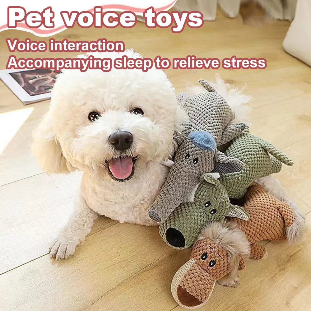 New Pet Dog Toy Plush Bite Resistant Soundy Animal Small Dog Toy Teeth Grinding Cleansing Decompression Interesting Pet Supplies
