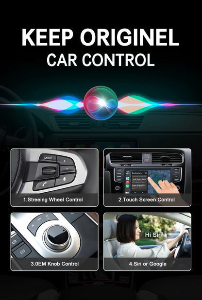 XUDA 2in1 Wireless CarPlay Adapter Android Auto AI Smart Box Car Intelligent Systems For VW Toyota Nissan Honda Ford Benz