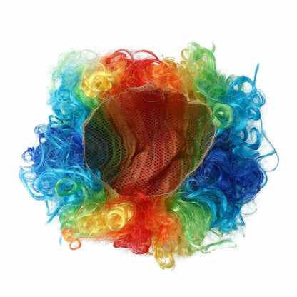 Afro Curly Clown Wigs Funny Cheerleading Wig Clown Props Football Fans Wavy Synthetic Wigs for Performance Halloween Cosplay