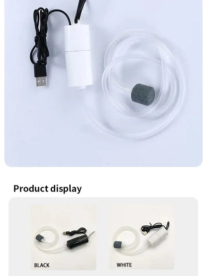 Mini Oxygen Pump USB Portable Fish Tank Fish Farming Aquarium Supplies Small Oxygen Pump Ultra Quiet Fishing Aerator