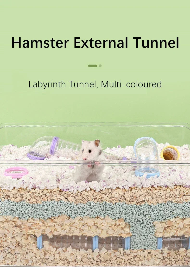 Hamster Coop External Pipelines Can Be Randomly Spliced DIY Landscape Design Pipes Hamster Cage Modification Movement Tunnel