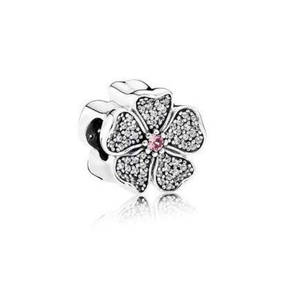 2025 New S925 Silver Spring Ball Bear Cross Pendant Suitable for Original Bracelets DIY Accessories Women's Charm Jewelry Gifts