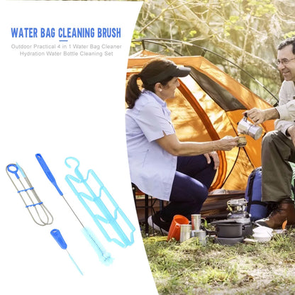 4Pcs Hydration Water Bladder Cleaning Kit Multifunction Water Bag Cleaning Tool Outdoor Camping Tools for Water Bladders