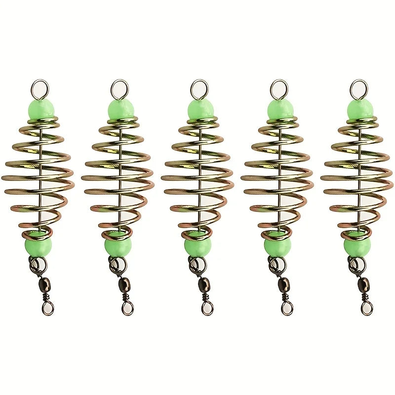 5Pcs Spring Feeder Basket Fishing Bait Trap Cage Holder Lure Bait Cage for Carp Fishing Tackle Accessories Easy Bait Loading