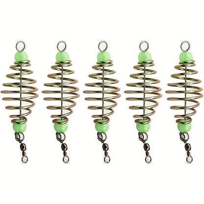 5Pcs Spring Feeder Basket Fishing Bait Trap Cage Holder Lure Bait Cage for Carp Fishing Tackle Accessories Easy Bait Loading