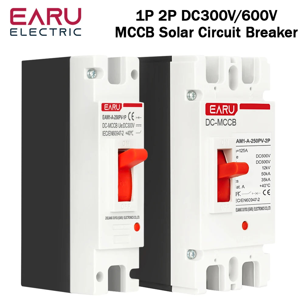 DC 300V 600V DC Solar Molded Case Circuit Breaker MCCB Overload Protection Switch Protector for Solar Photovoltaic PV 125A 250A