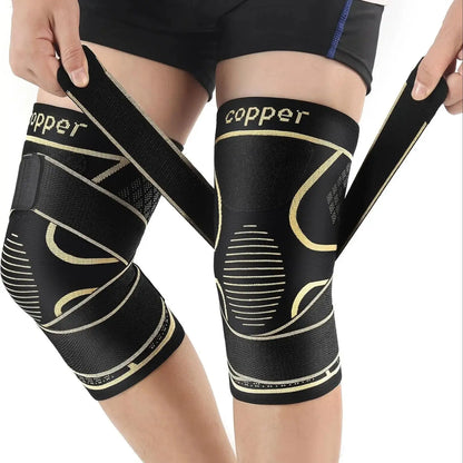 Copper Knee Braces with Strap for Knee Pain Women and Men, Knee Compression Sleeve for Arthritis, ACL, Meniscus Tear