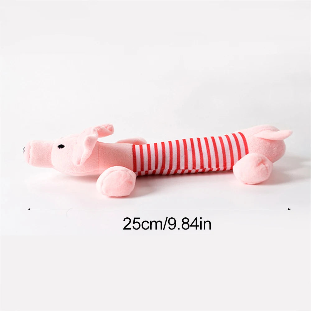 Plush Cute Elephant Duck Pig Pet Dog Cat Squeak Sound Dog Toys Funny Fleece Durability Chew Molar Toy Fit for All Pets