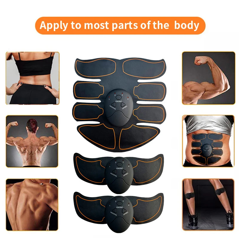 New EMS Muscel Stimulator Abdominal Arm Leg Neck Trainer Muscle Toner Body Training Slimming Massager Fitness Use With Battery