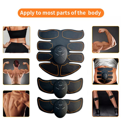 New EMS Muscel Stimulator Abdominal Arm Leg Neck Trainer Muscle Toner Body Training Slimming Massager Fitness Use With Battery