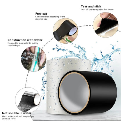 Strong Leak Sealing Tape, High Strength Toughness Swimming Ring Tent Quick Repair Of Water Pipes Self Adhesive Waterproof Tape