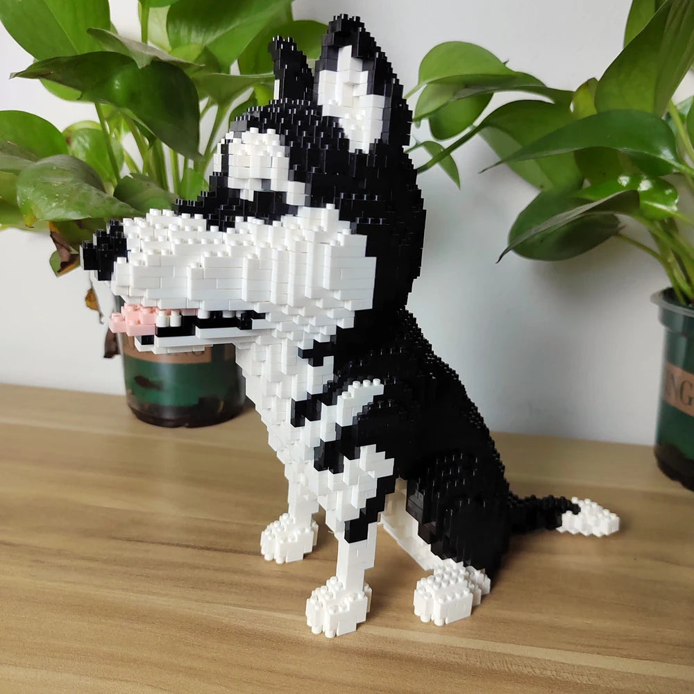 KNEW BUILT Dachshund Dog Model Micro Mini Building Blocks Set Educational Recreation Toys Pet Lover Gift Decoration Bricks
